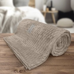 Κουβέρτα Fleece Υπέρδιπλη Lofti Taupe Flannel Lino (220x240) 1Τεμ
