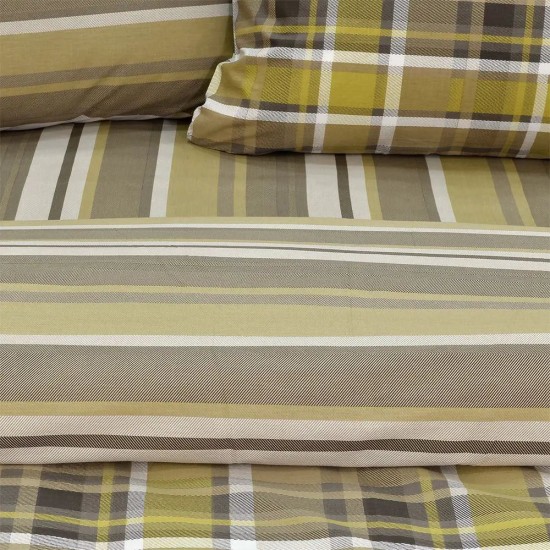 Παπλωματοθήκη Φανελένια Υπέρδιπλη Σετ Revon Honey Flannel Cotton Lino (220x240) 3Τεμ