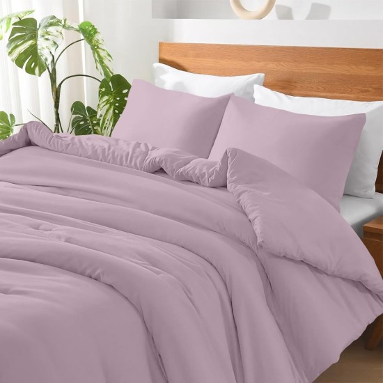 Μαξιλαροθήκες Σετ Basico Lilac Polycotton Lino (50x70) 2Τεμ