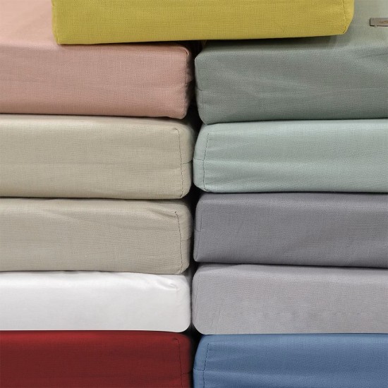 Κατωσέντονο Υπέρδιπλο Moderna Amethyst Cotton Lino (160x200+32) Με Λάστιχο 1Τεμ