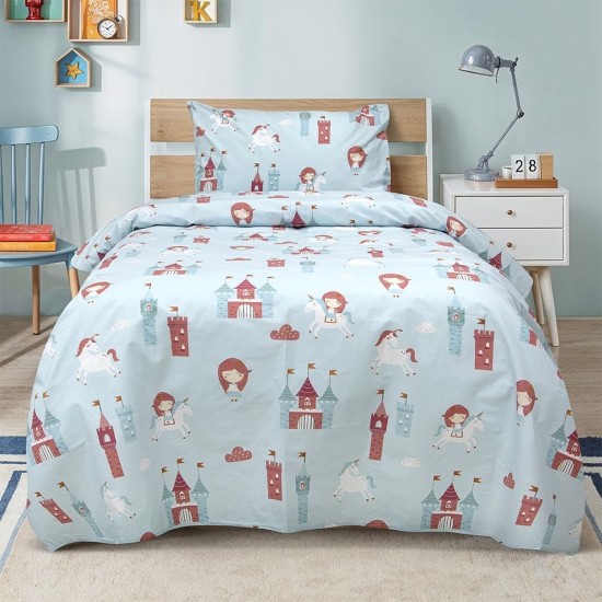 Σεντόνια Παιδικά Μονά Σετ Cloud Kingdom Mint Cotton Lino (170x260) 3Τεμ