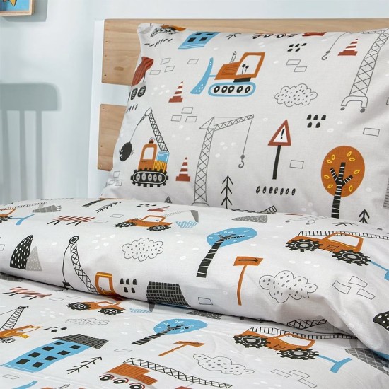 Σεντόνια Παιδικά Μονά Σετ Playground Town Grey Cotton Lino (170x260) 3Τεμ