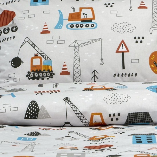 Σεντόνια Παιδικά Μονά Σετ Playground Town Grey Cotton Lino (170x260) 3Τεμ