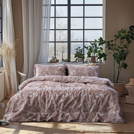 Παπλωματοθήκη Υπέρδιπλη Σετ Celestia Pudra Cotton Lino (230x250) 3Τεμ