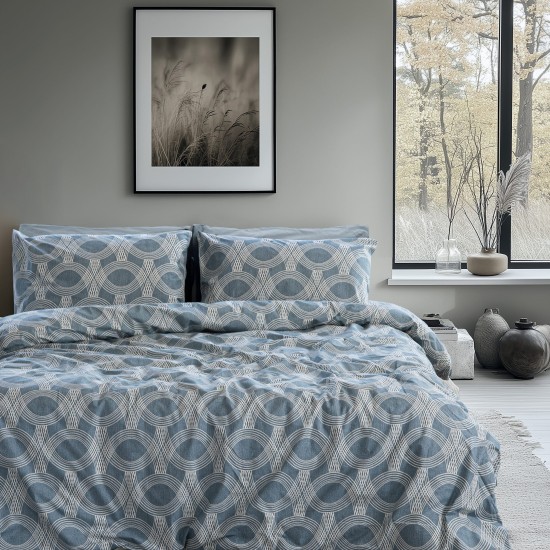 Μαξιλαροθήκες Σετ Loomo Blue Cotton Lino (52x75) 2Τεμ