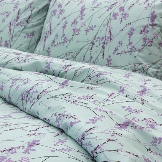 Παπλωματοθήκη Μονή Σετ Amandes Lilac Cotton Lino (165x245) 2Τεμ