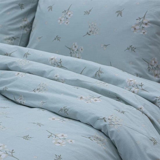 Σεντόνια Μονά Σετ Diminuto Mint Cotton Lino (105x200+32 ) Με Λάστιχο 3Τεμ