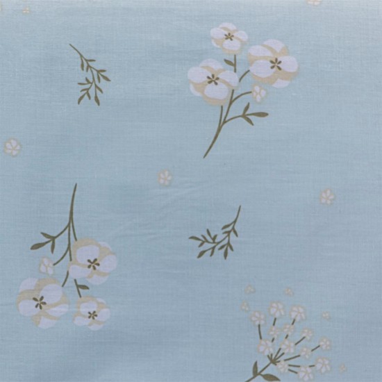 Σεντόνια Μονά Σετ Diminuto Mint Cotton Lino (105x200+32 ) Με Λάστιχο 3Τεμ