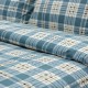 Παπλωματοθήκη Υπέρδιπλη Σετ Panier Blue Cotton Lino (225x245) 3Τεμ
