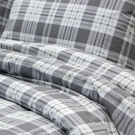 Παπλωματοθήκη Υπέρδιπλη Σετ Panier Grey Cotton Lino (225x245) 3Τεμ