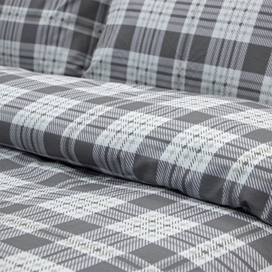 Παπλωματοθήκη Υπέρδιπλη Σετ Panier Grey Cotton Lino (225x245) 3Τεμ