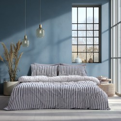 Παπλωματοθήκη Υπέρδιπλη Σετ Elan Grey Cotton Lino (230x250) 3Τεμ
