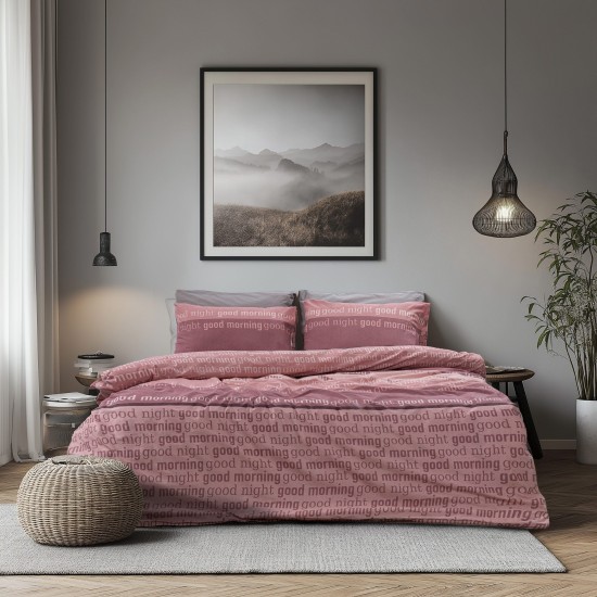 Μαξιλαροθήκες Σετ Nuvet Dusty Pink Cotton Lino (52x75) 2Τεμ