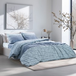 Παπλωματοθήκη Υπέρδιπλη Σετ Nuvet Blue Cotton Lino (230x250) 3Τεμ