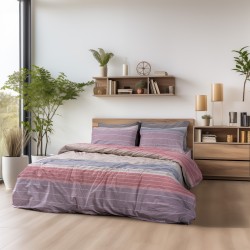 Παπλωματοθήκη Υπέρδιπλη Σετ Serica Lilac Cotton Lino (230x250) 3Τεμ