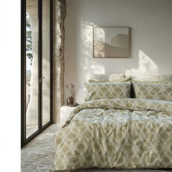 Παπλωματοθήκη Υπέρδιπλη Σετ Loomo Olive Cotton Lino (230x250) 3Τεμ