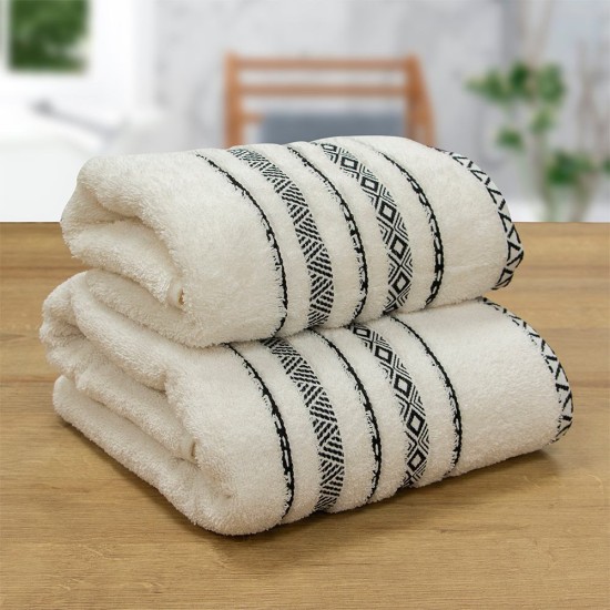 Πετσέτα Σώματος Lux White Cotton Lino (70x140) 1Τεμ