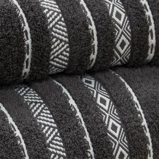 Πετσέτα Προσώπου Lux Anthracite Cotton Lino (50x90) 1Τεμ