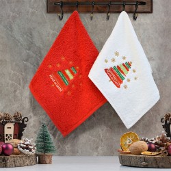 Πετσέτες Χριστουγεννιάτικες Σετ Xmas Baum Cotton Lino (30x50) 2Τεμ