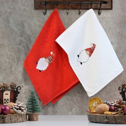 Πετσέτες Χριστουγεννιάτικες Σετ Xmas Brada Cotton Lino (30x50) 2Τεμ