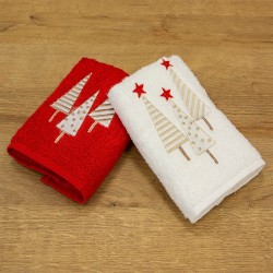 Πετσέτες Χριστουγεννιάτικες Σετ XMAS Picolo Cotton Lino (30x50) 2Τεμ