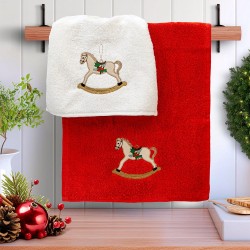 Πετσέτες Χριστουγεννιάτικες Σετ XMAS Caballo Cotton Lino (30x50) 2Τεμ