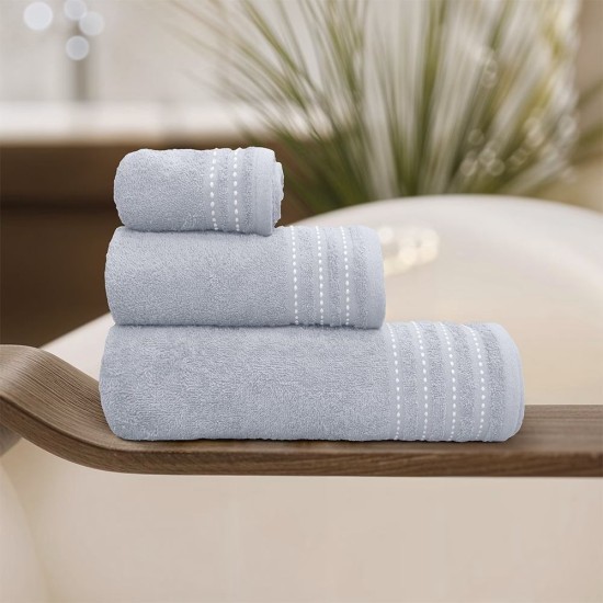 Πετσέτες Σετ Veluva L.Grey Cotton Lino 3Τεμ