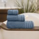 Πετσέτες Σετ Veluva Petrol Cotton Lino 3Τεμ