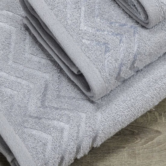 Πετσέτες Σετ Wavie L.Grey Cotton Lino 3Τεμ