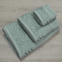 Πετσέτες Σετ Wavie Mint Cotton Lino 3Τεμ