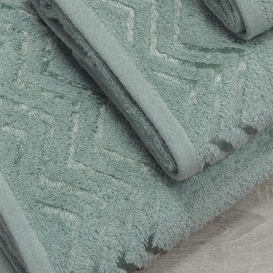 Πετσέτες Σετ Wavie Mint Cotton Lino 3Τεμ