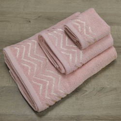 Πετσέτες Σετ Wavie Coral Cotton Lino 3Τεμ