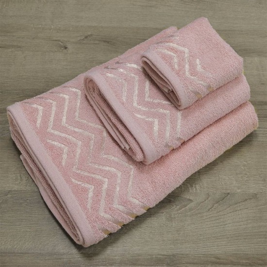 Πετσέτες Σετ Wavie Coral Cotton Lino 3Τεμ