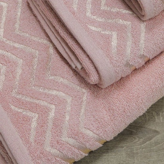 Πετσέτες Σετ Wavie Coral Cotton Lino 3Τεμ