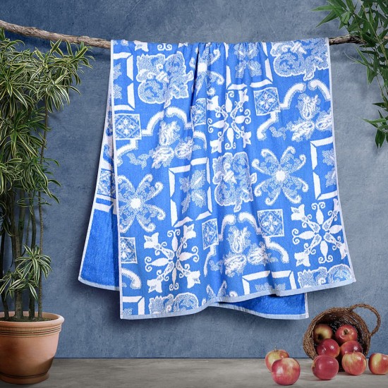 Πετσέτα Θαλάσσης Beach Towels Azul Blue Cotton Lino (90x165) 1Τεμ
