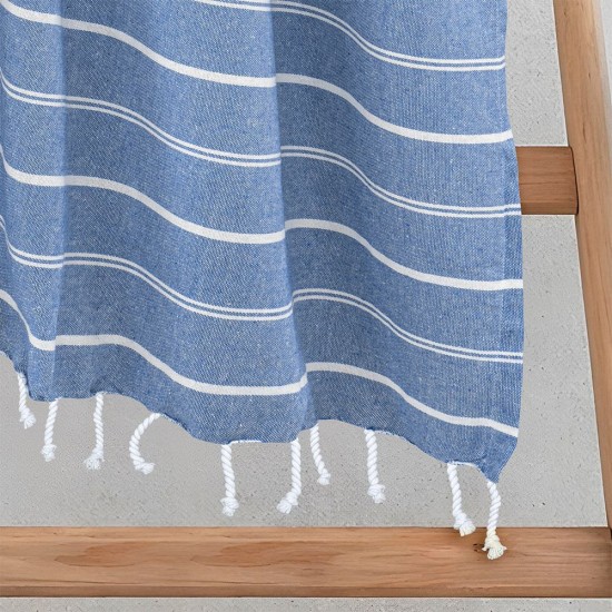 Πετσέτα Παρεό-Pestemal Veliu L.Blue Cotton Lino (90x180) 1Τεμ