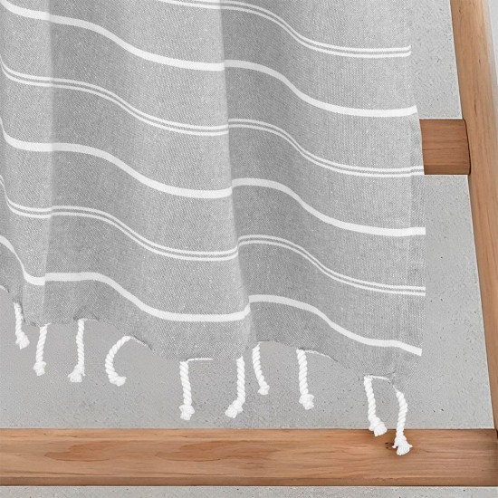 Πετσέτα Παρεό-Pestemal Veliu Grey Cotton Lino (90x180) 1Τεμ