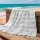 Πετσέτα Παρεό-Pestemal Veliu Grey Cotton Lino (90x180) 1Τεμ