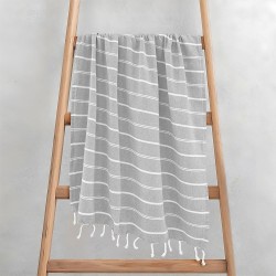 Πετσέτα Παρεό-Pestemal Veliu Grey Cotton Lino (90x180) 1Τεμ
