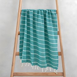 Πετσέτα Παρεό-Pestemal Veliu Petrol Cotton Lino (90x180) 1Τεμ
