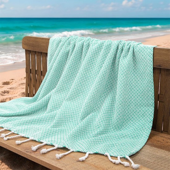 Πετσέτα Παρεό-Pestemal Aureva Mint Cotton Lino (90x180) 1Τεμ