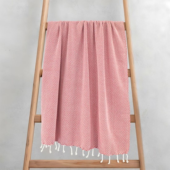 Πετσέτα Παρεό-Pestemal Aureva Coral Cotton Lino (90x180) 1Τεμ