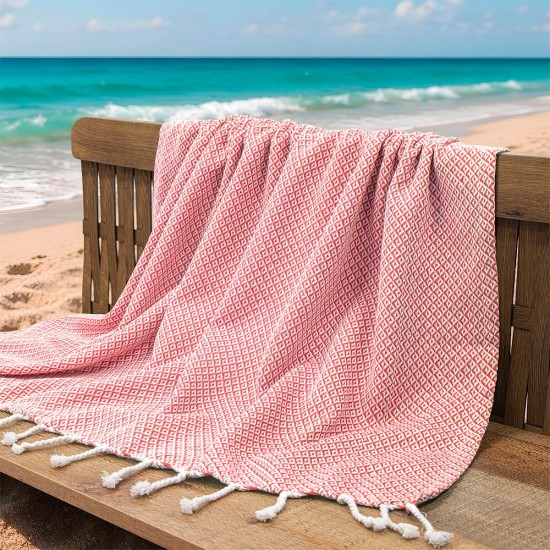 Πετσέτα Παρεό-Pestemal Aureva Coral Cotton Lino (90x180) 1Τεμ