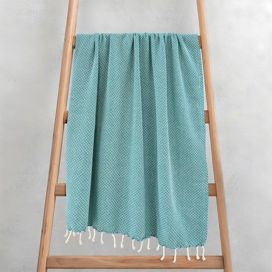 Πετσέτα Παρεό-Pestemal Aureva Petrol Cotton Lino (90x180) 1Τεμ