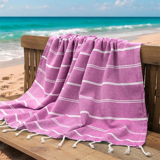 Πετσέτα Παρεό-Pestemal Veliu Lilac Cotton Lino (90x180) 1Τεμ