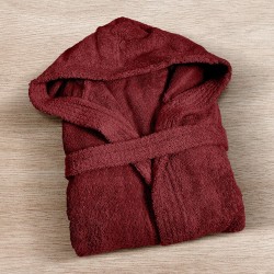 Μπουρνούζι Με Κουκούλα Bathrobes Erasia Bordo Cotton Lino 1Τεμ
