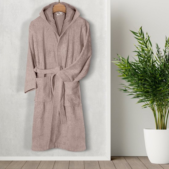 Μπουρνούζι Με Κουκούλα Bathrobes Erasia Mocca Cotton Lino 1Τεμ Μπουρνούζι Με Κουκούλα Bathrobes Erasia Mocca Cotton Lino 1Τεμ