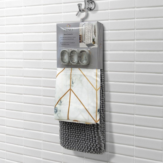 Κουρτίνα Μπάνιου Υφασμάτινη Marmor Lino (180x200) 1Τεμ