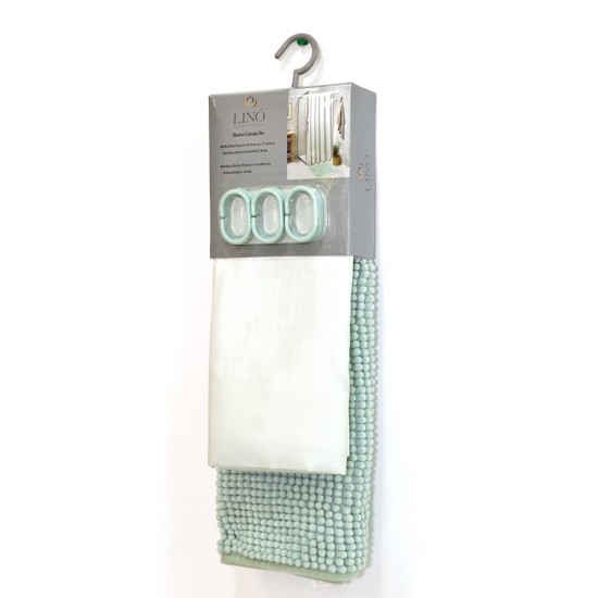 Κουρτίνα Μπάνιου Υφασμάτινη Shower Curtains Nombre Mint Lino (180x200) 1Τεμ