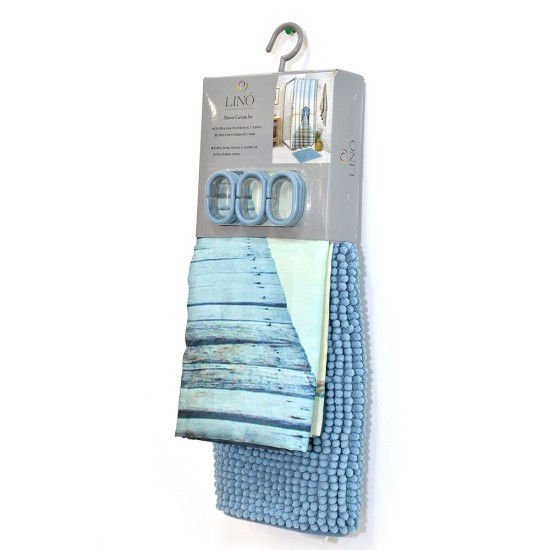 Κουρτίνα Μπάνιου Υφασμάτινη Shower Curtains Mediresa Lino (180x200) 1Τεμ